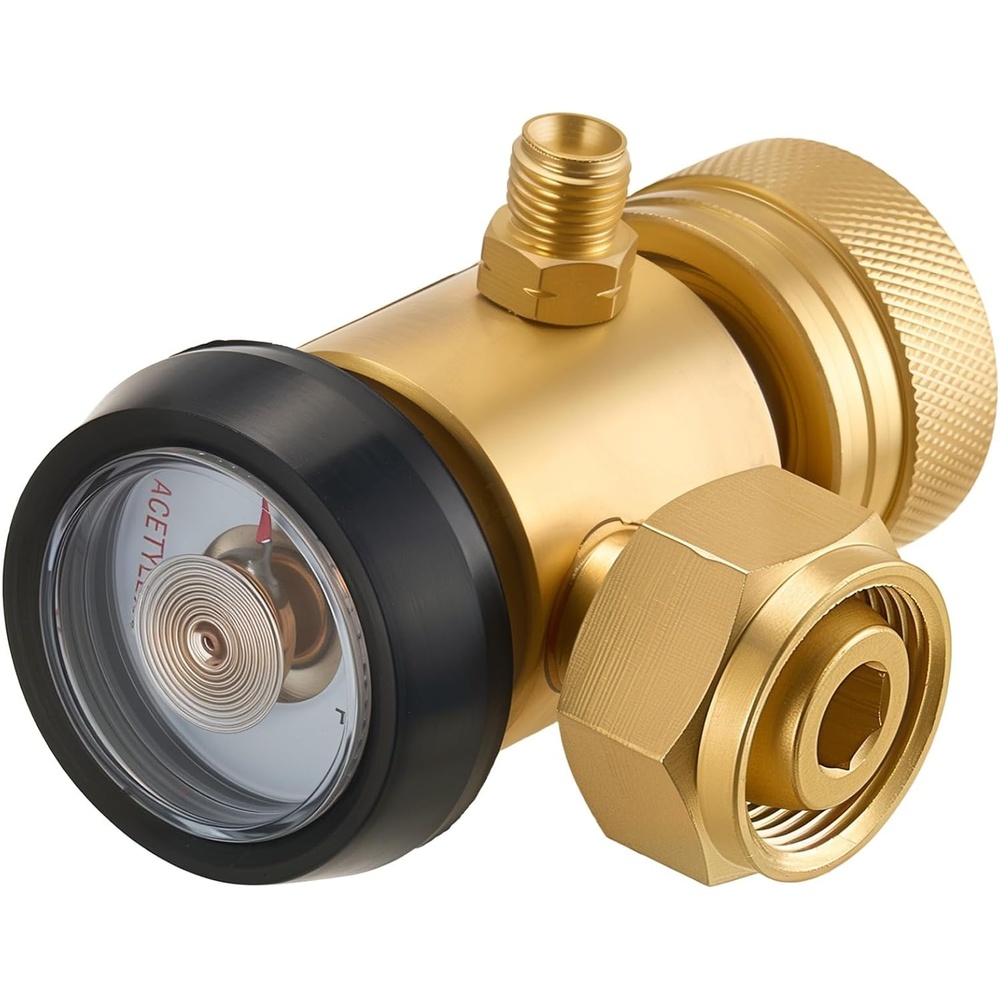 image:imageVEVOR CGA520 Acetylene Regulator for BType Tanks ARB Air Acetylene Regulator Gauge with 3824 LH Outlet Connection HeavyDuty Brass Body for Welding Brazing Applicationsfor BType Tanks