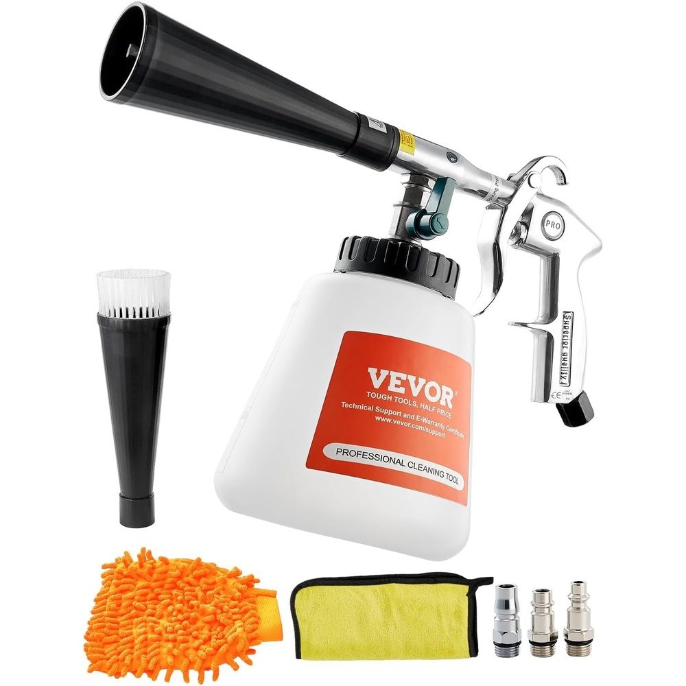 image:imageVEVOR Car Cleaning Gun 692 Bar HighPressure Air Blow Gun with 2 Set Nozzles amp 1L Liquid Bottle Vortex Cleaning Gun Quickly Blasts Dirt and Dust from Surface Work with 14 NPT Air CompressorAluminum Rotating Hose