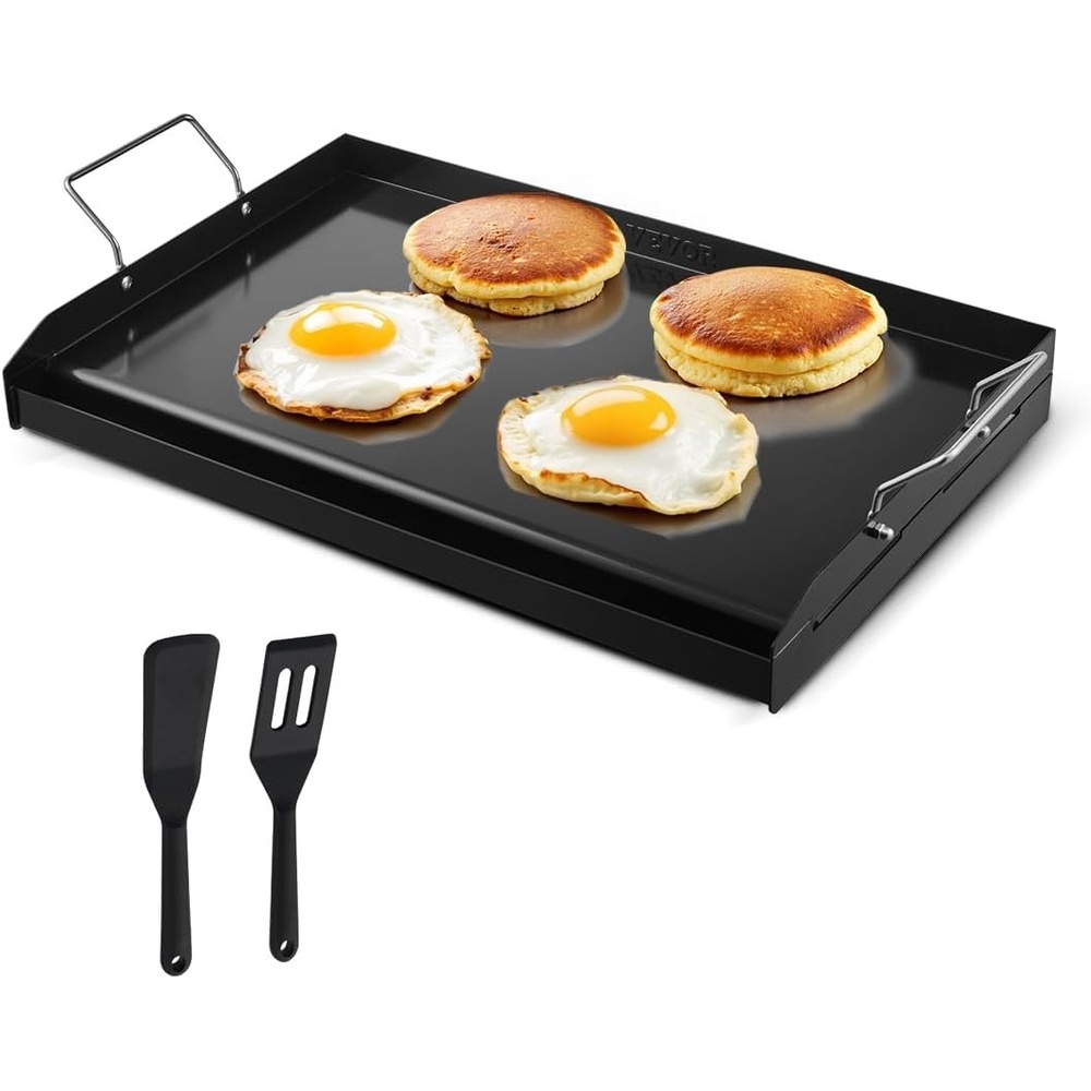 image:imageVEVOR Carbon Steel Griddle 24x16 inch Universal Flat Top Rectangular Plate Gas Grill Griddle for BBQ Grill Teppanyaki Portable Family Cookware with Handle for Camping Tailgating Party24 x 16 x 3