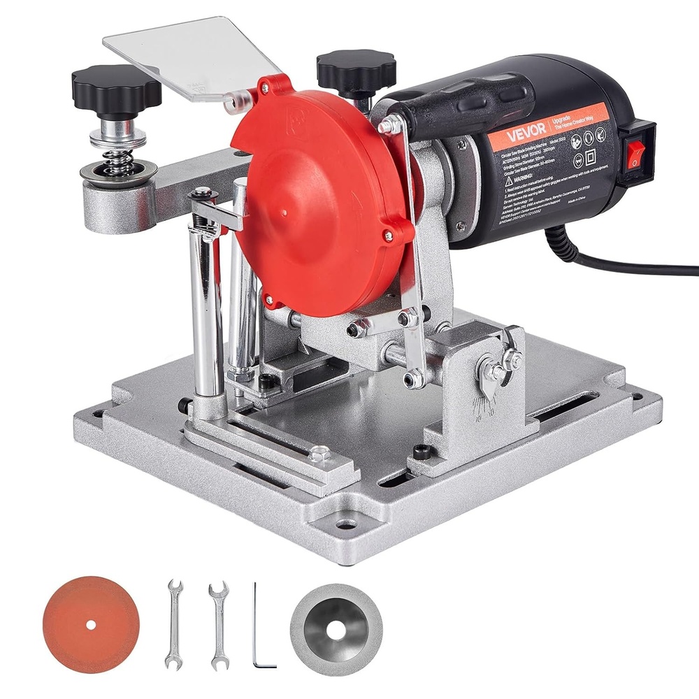 image:imageVEVOR Circular Saw Blade Sharpener 140W 3800RPM Electric Saw Blade Sharpening Machine with 4 Ceramic amp Diamond Grinding Wheels  Fits 35 to 157 Diameter Circular Saw Blades1142 x 906 x 866 inch