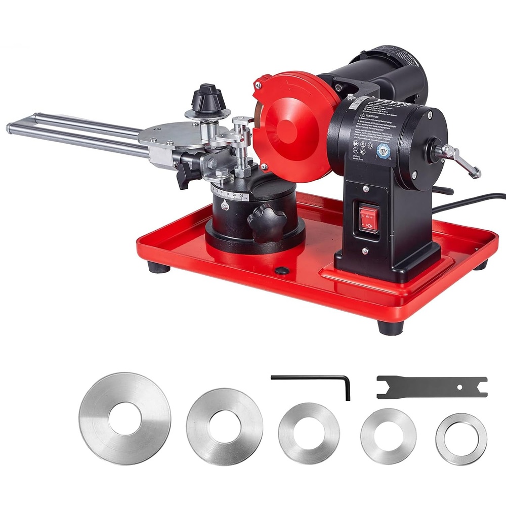 image:imageVEVOR Circular Saw Blade Sharpener 140W 3800RPM Electric Saw Blade Sharpening Machine with 4 Ceramic amp Diamond Grinding Wheels  Fits 35 to 157 Diameter Circular Saw Blades28 x 16 x 10 in