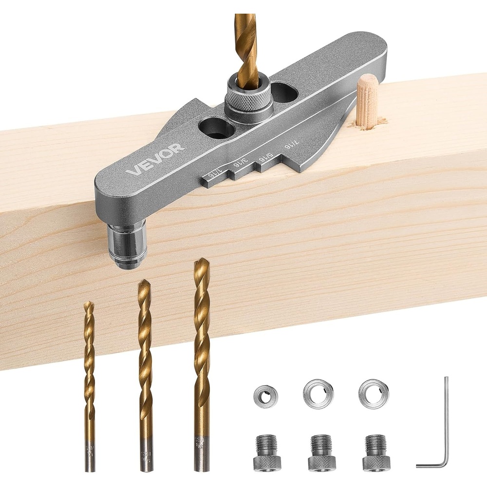 image:imageVEVOR Drill Guide 3045 90 Degree Angle 4 Sizes Portable Precision Drilling Guide Jig for Drilling Angled or Horizontal Holes Aluminum Alloy for Deck Cable Railing Wood Post Stair HandrailMini