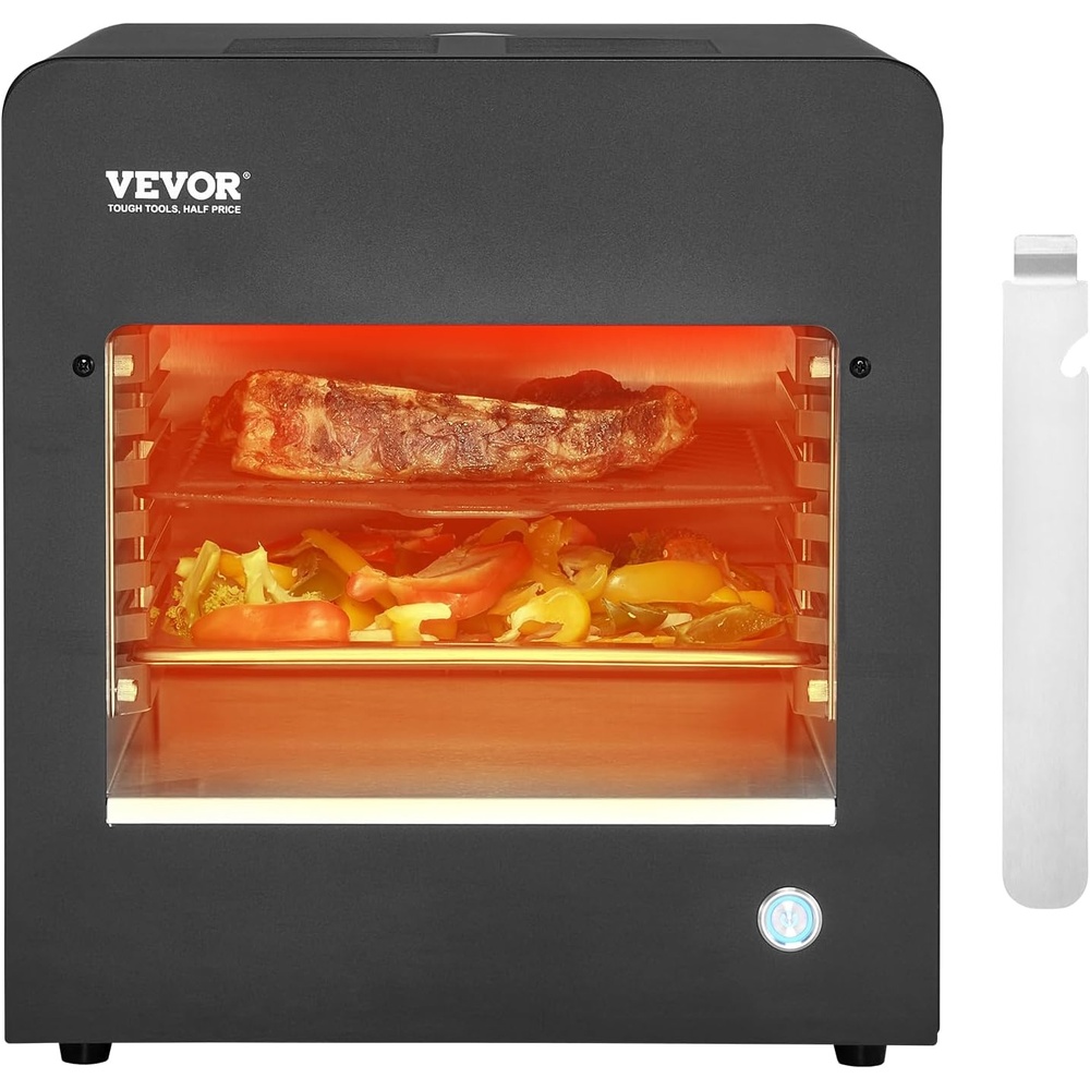 image:imageVEVOR Electric Steak Grill 1800W Smokeless Infrared Electric Broiler 1450F Stainless Steel Steak Cooker with 6Tier Adjustable Rack Electric Infrared Grill for BBQ Toast Grill Indoor6Tier Mechanic Grill