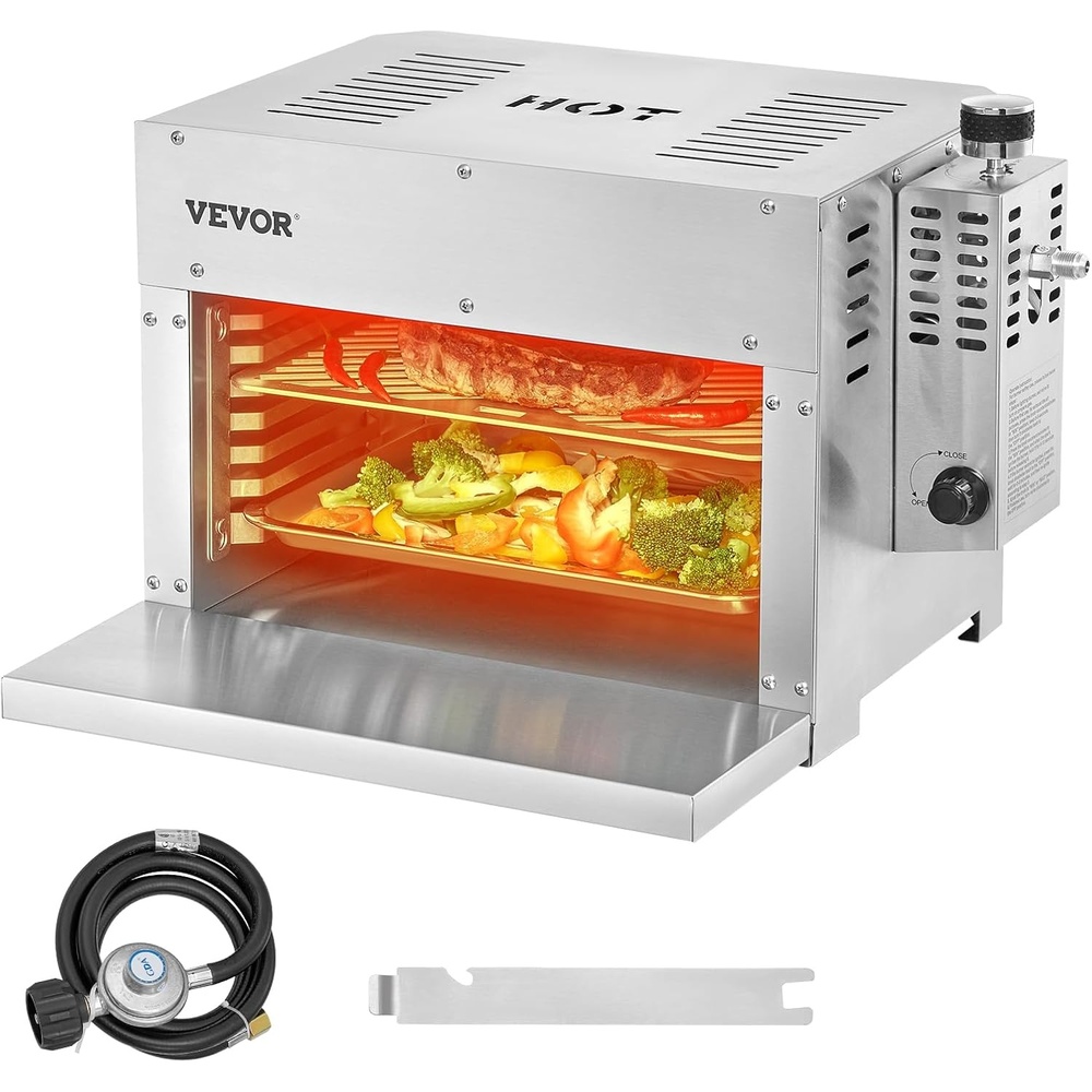 image:imageVEVOR Electric Steak Grill 1800W Smokeless Infrared Electric Broiler 1450F Stainless Steel Steak Cooker with 6Tier Adjustable Rack Electric Infrared Grill for BBQ Toast Grill Indoor6Tier Propane Grill