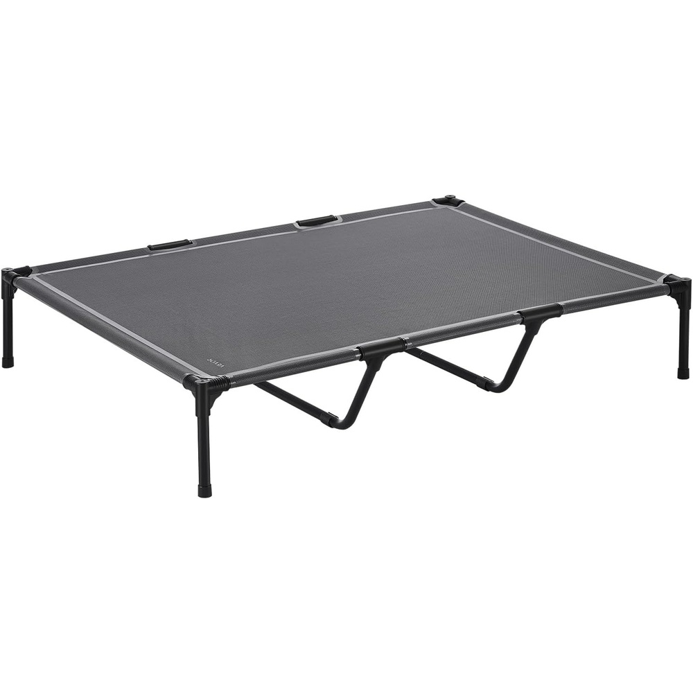 image:imageVEVOR Elevated Dog Bed for Large Dogs Portable Raised Dog Cot with Washable Pillow Indoor amp Outdoor Pet Cooling Raised Hammock Bed with Steel Metal Frame and Breathable Teslin Mesh XL GrayXLNo Pillow