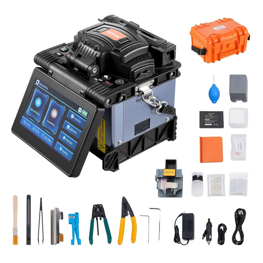 image:imageVEVOR Fiber Fusion Splicer 6 Motors Core Alignment 6s Splicing amp 13s Heating with 5 Touch Screen 3 in 1 Fiber Holder 7800mAh Battery for SM MM DS NZDSTouch Screen