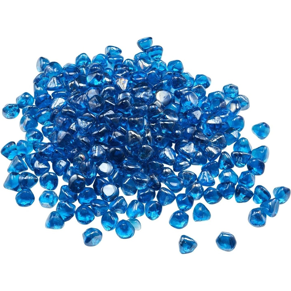 image:imageVEVOR Fire Glass 20 lbs Cobalt Blue 34 Inch HighTemperature Resistant Reflective Glass Beads Smokeless Fire Pit Stones for Outdoor Table amp LandscapingCaribbean Blue
