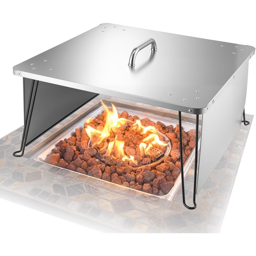 image:imageVEVOR Fire Pit Heat Deflector for Solo Stove Ranger 20 inch Round for Wood Burning Fire Pit 304 Stainless Steel Heat Diffuser Detachable Burner Cover Camping Accessories25 inch