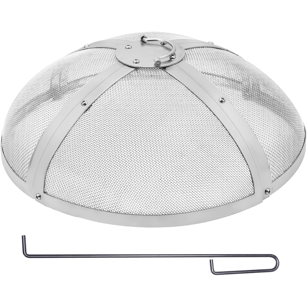 image:imageVEVOR Fire Pit Spark Screen Round 20 Reinforced Heavy Duty Steel Metal Cover Outdoor Firepit Lid Compatible with The Solo Stove Bonfire Ring Handle for Outdoor Patio Fire Pits Backyard20 Inch