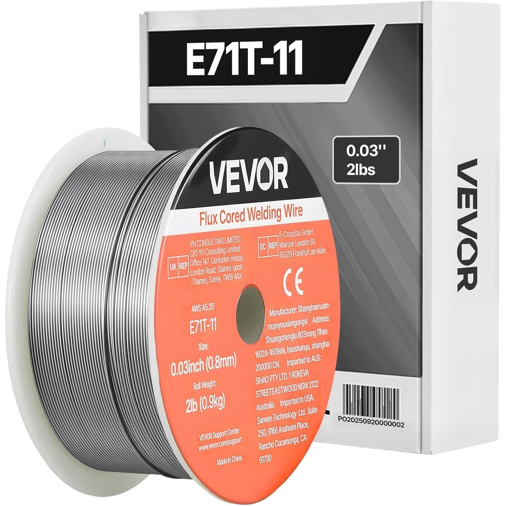 image:imageVEVOR Flux Core MIG Welding Wire E71T11 003inch 2 LBS Gasless Mild Steel Welding Wire with Low Spatter for All Position Arc Welding SelfShielded for Outdoor UseE71T11 003inch 2 LBS1