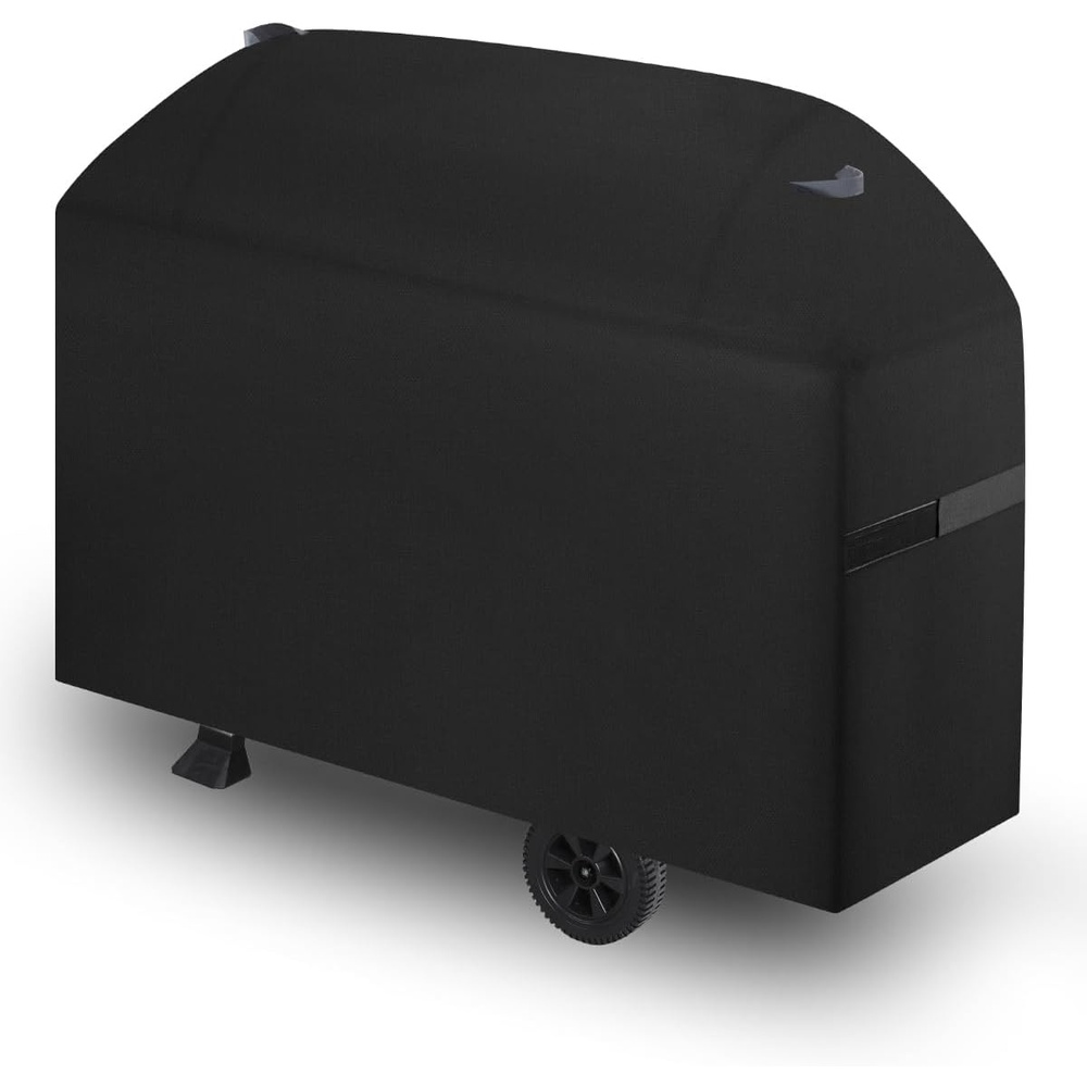 image:imageVEVOR Grill Cover 58 inch BBQ Covers for Outdoor Grills Waterproof Fade Resistant Weather Resistant Heavy Duty 600D Polyester Easy OnOff with HookandLoop Straps Black63inch