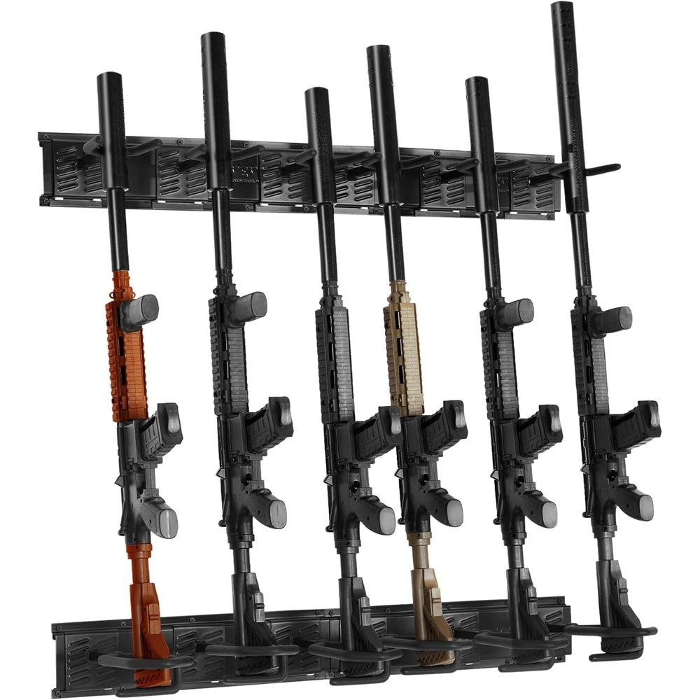image:imageVEVOR Gun Rack Indoor Gun Rack Wall Mount Vertical Rifle Shotgun Gun Rack Heavy Duty Metal Wall Gun Rack Display Stand