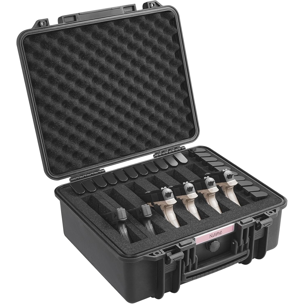image:imageVEVOR Hard Pistol Case Holds Multiple Pistols amp Magazine Hard Gun Case with PreCut XPE Foam Lining Waterproof Firearm Travel Case with Handle for Gun Lenses Camera Gear TSA Compliant6 Pistols 21 Magazine