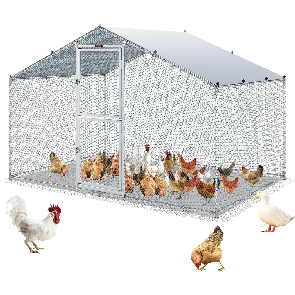 image:imageVEVOR Large Metal Chicken Coop with Run 196 x 98 x 65 ft Walkin Chicken Coop for Yard with Waterproof Cover Dome Roof Large Poultry Cage for Hen House Duck Coop and Rabbit Run1180L x 780W x 780H