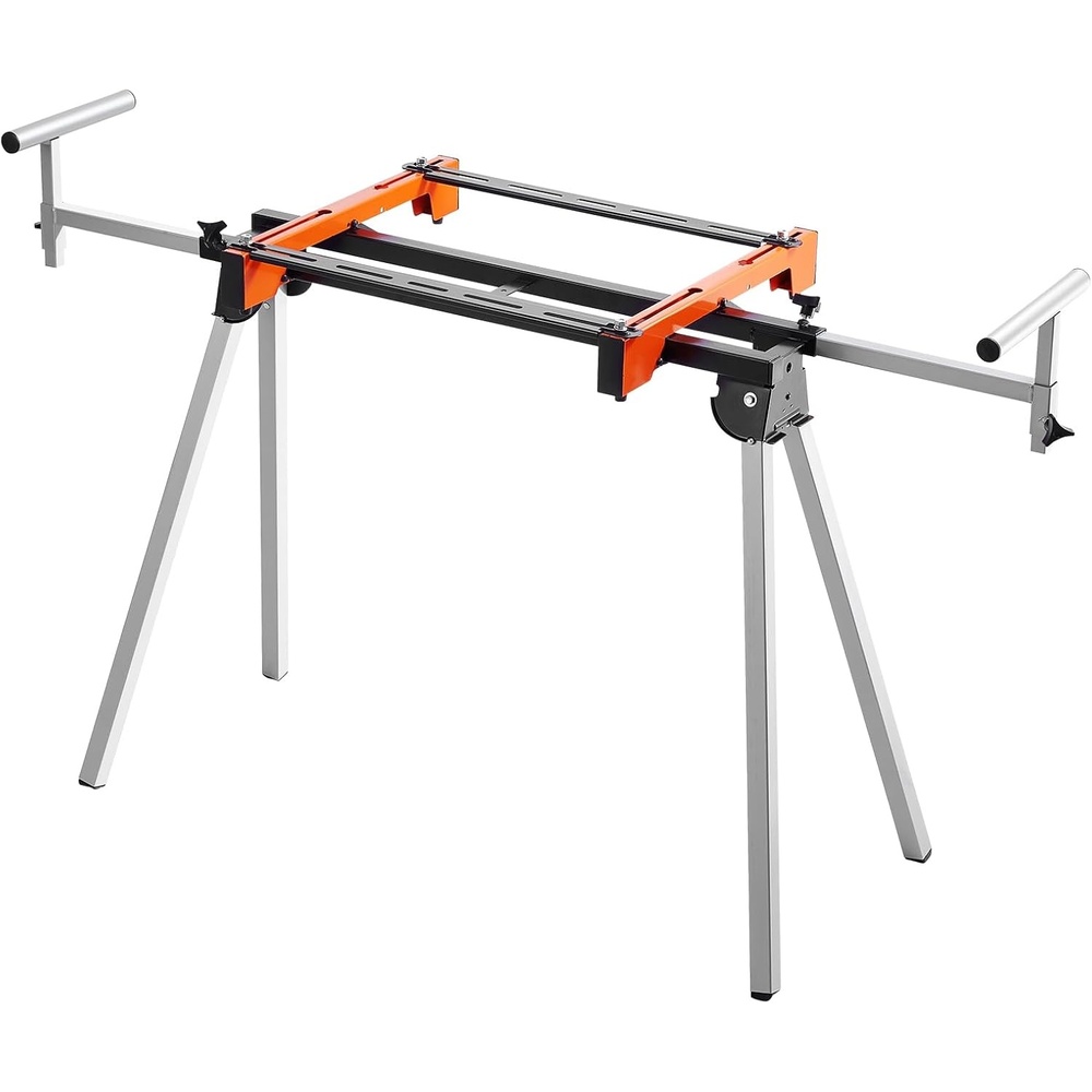 image:imageVEVOR Miter Saw Stand with Tabletop and Wheels 330lbs Load Capacity Steel Collapsible Rolling Stand for Miter Saw Adjustable Height and Length Portable Compact and Folding Miter Saw Stand80 In300LBS