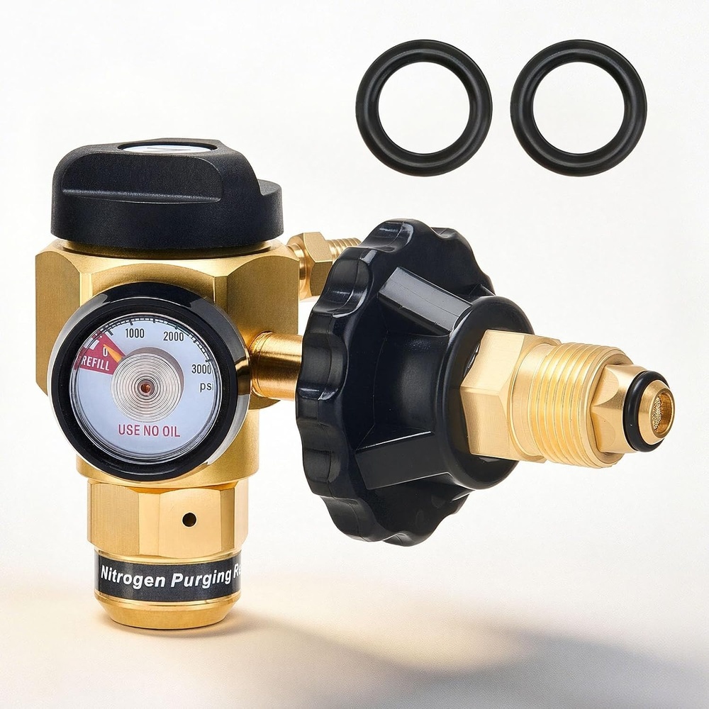 image:imageVEVOR Nitrogen Purging Regulator Nitrogen Purge Control Valve with 650PSI Test Pressure 4Position Flow Control TSTPRGBRZOFF for Brazing Pipeline Purging Leak Checking amp Pressure Testing