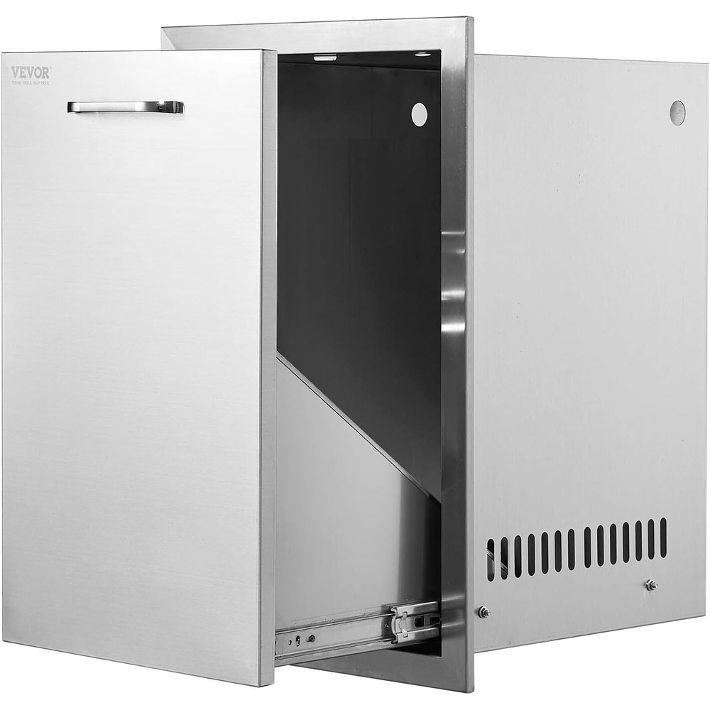 image:imageVEVOR Outdoor Kitchen Cabinets 1811W x 2323D x 2323H TripleAccess Stainless Steel BBQ Drawers with Handles BBQ Island Drawer for Outdoor Kitchens Barbeque Island Patio Grill StationBinGas 16W x 22H x 16 D Inch