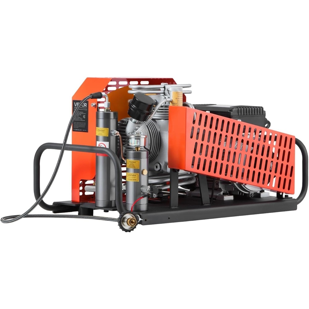 image:imageVEVOR PCP Air Compressor 4500PSI30Mpa Diving Scuba Tank Air Compressor 60 Lmin FourCylinder Auto Stop PCP Rifle Compressor Pump with Fan Cooling System for Scuba Tanks Paintball Firefighting4 Cylinder Aircooled System
