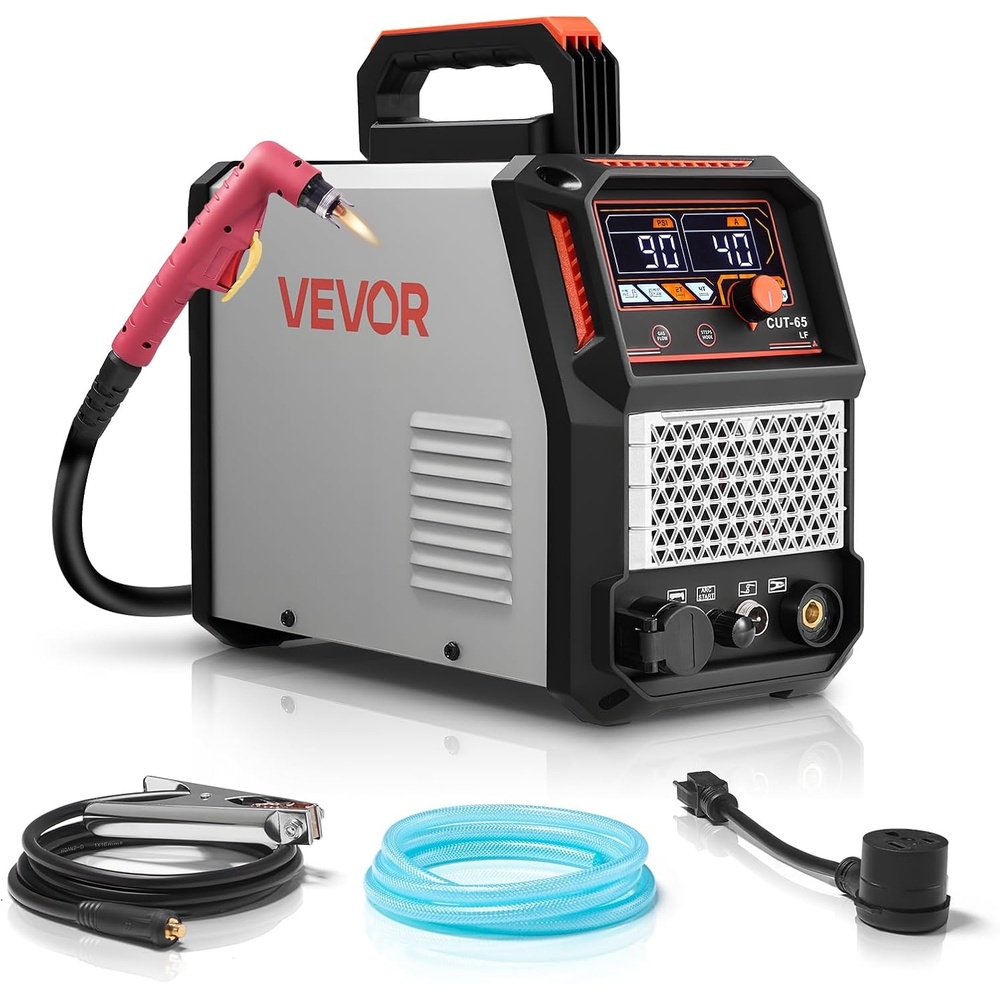 image:imageVEVOR Plasma Cutter 65A NonTouch Pilot Arc Plasma Cutting Machine NonHigh Frequency  with 2T4T Function amp Adjustable PT Time 110V220V Dual Voltage Digital Display IGBT Inverter