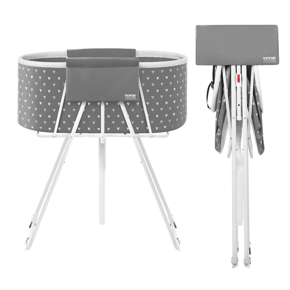 image:imageVEVOR Portable Dog Bathtub Elevated amp Foldable SpaceSaving Pet Shower Station with Efficient Drainage Bathing Tub for Washing amp Grooming Small and Medium Size Dogs and Cats Indoor amp Outdoor GreyLight Grey