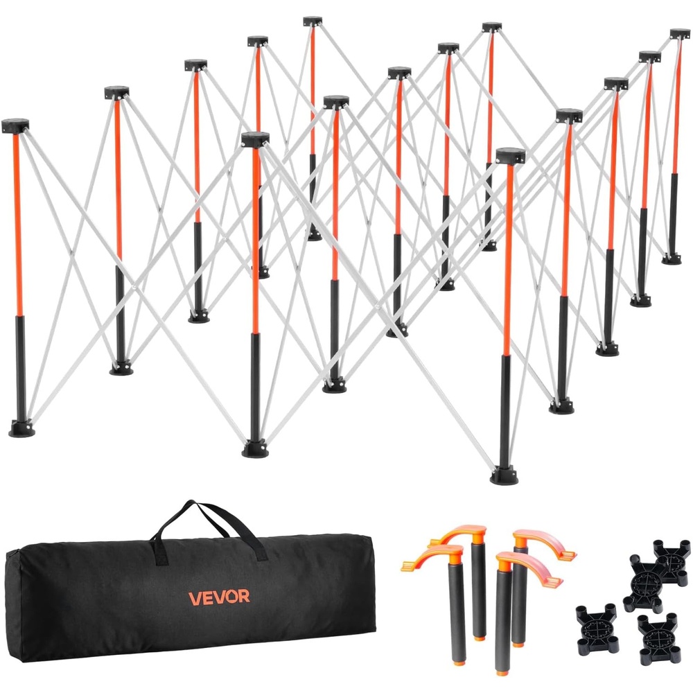 image:imageVEVOR Portable Folding Workstand 415 x 415 ft Collapsible Workbench 3500 lbs Weight Capacity No Assembly Foldable Work Stand with Storage Bag Table Top NOT Included for Garage Workshop OutdoorL8ftW4ftH30inch