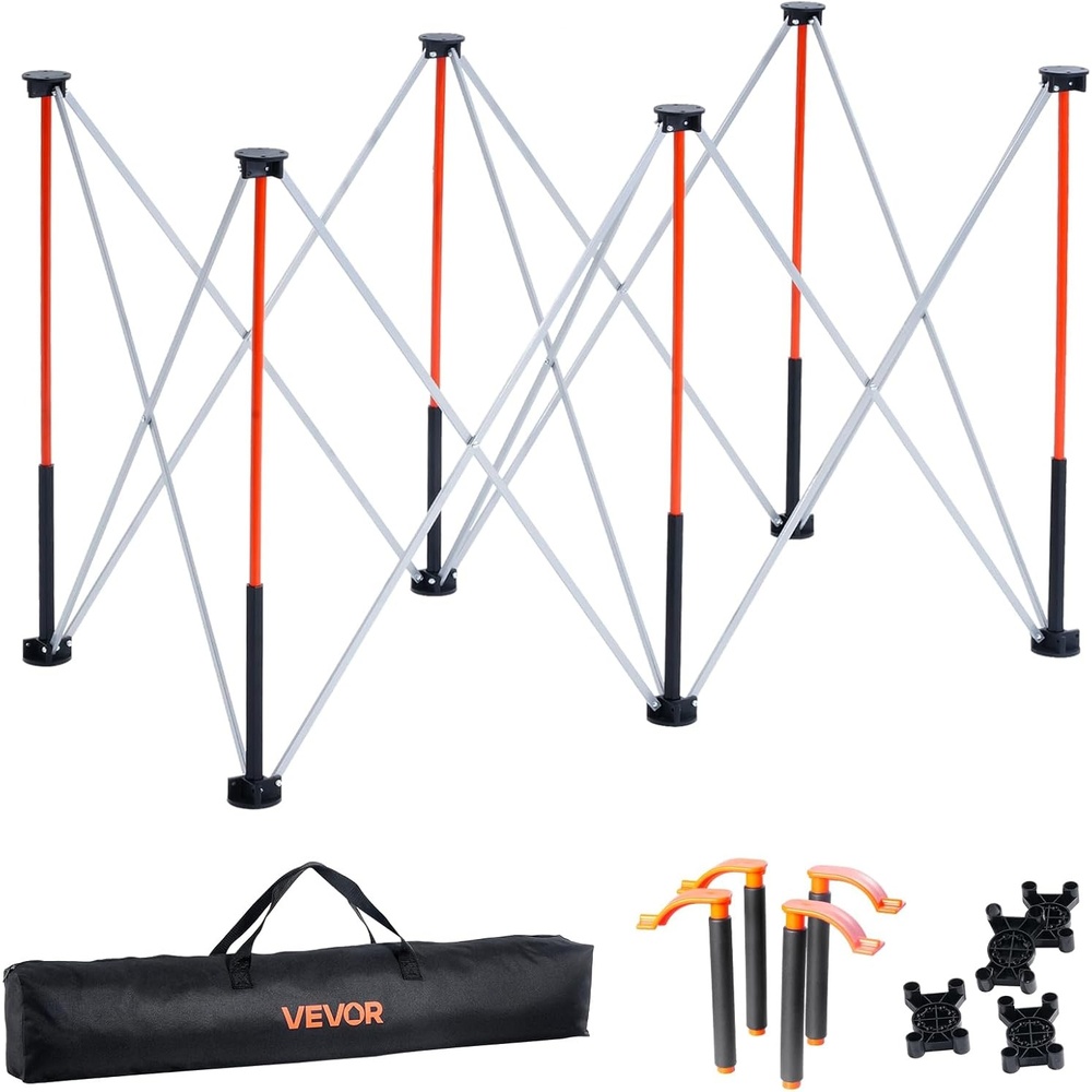 image:imageVEVOR Portable Folding Workstand 415 x 415 ft Collapsible Workbench 3500 lbs Weight Capacity No Assembly Foldable Work Stand with Storage Bag Table Top NOT Included for Garage Workshop OutdoorL4ftW2ftH30inch