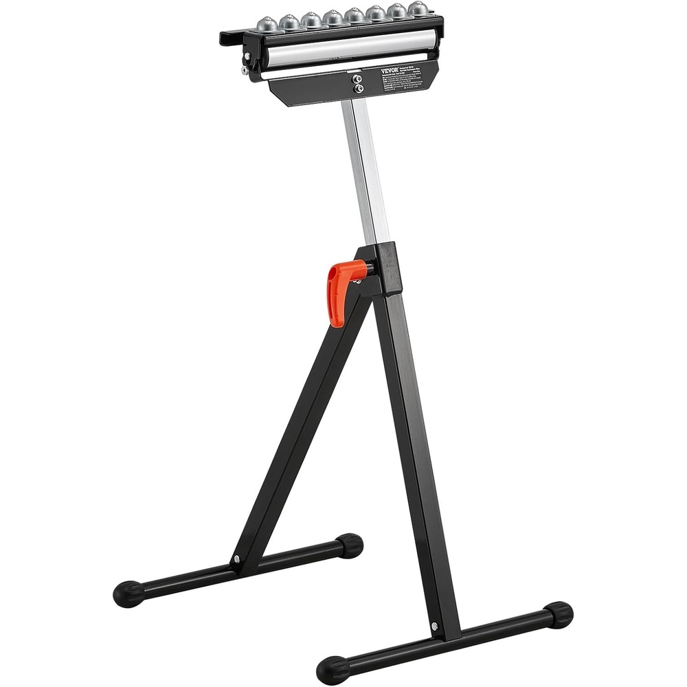 image:imageVEVOR Roller Stand 300 lb Load Capacity 268425 in Adjustable Height Folding Heavy Duty with 115 inch Polished MultiDirectional Roller Head for Table Saw Outfeed Woodworking Extension Support