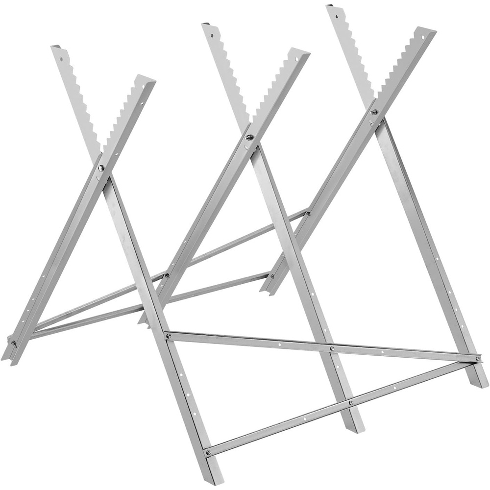 image:imageVEVOR Saw Horse 330 lbs Capacity Folding Work Horse with Heavy Duty Legs AllMetal Sawhorses with Steel Frame Aligned Serrated Structure for Woodworking Carpenters amp Contractors