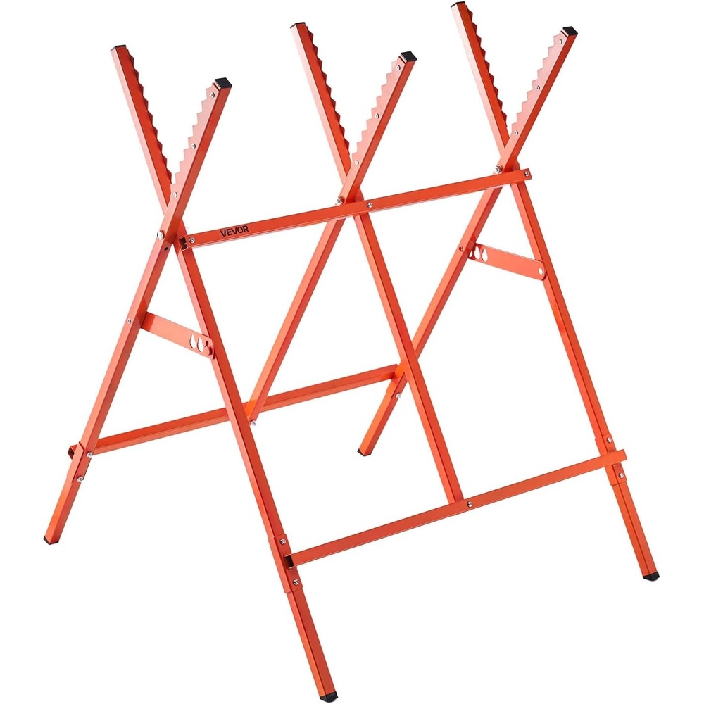 image:imageVEVOR Saw Horses 260 lbs Load Capacity Sawhorse with Heavy Duty Legs Adjustable Height Saw Horse with NonSlip Foot Pads for Woodworking Carpenters amp Contractors