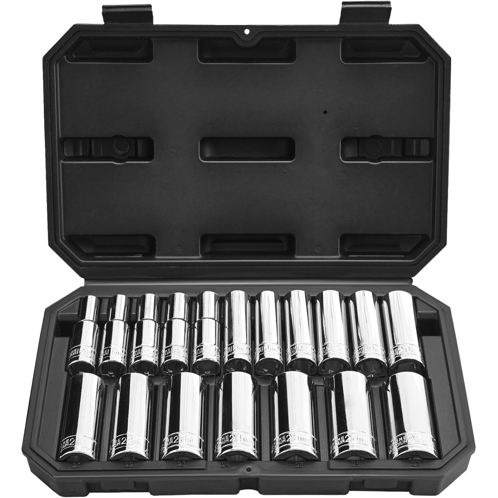 image:imageVEVOR Socket Set 76 Pieces 38 inch Drive Socket and Ratchet Set SAE and Metric Deep and Shallow Mechanic Tool Kit with Accessories and Storage Case CRV Alloy Steel for Automotive Repair12