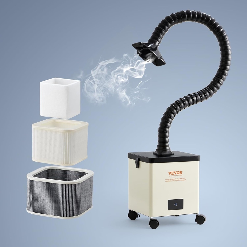 image:imageVEVOR Solder Fume Extractor 100W Soldering Smoke Extractor with 3Stage Filters 240 mh Strong Suction Smoke Absorber and Filter for Soldering Engraving DIY Welding105 x 105 x 13Inch