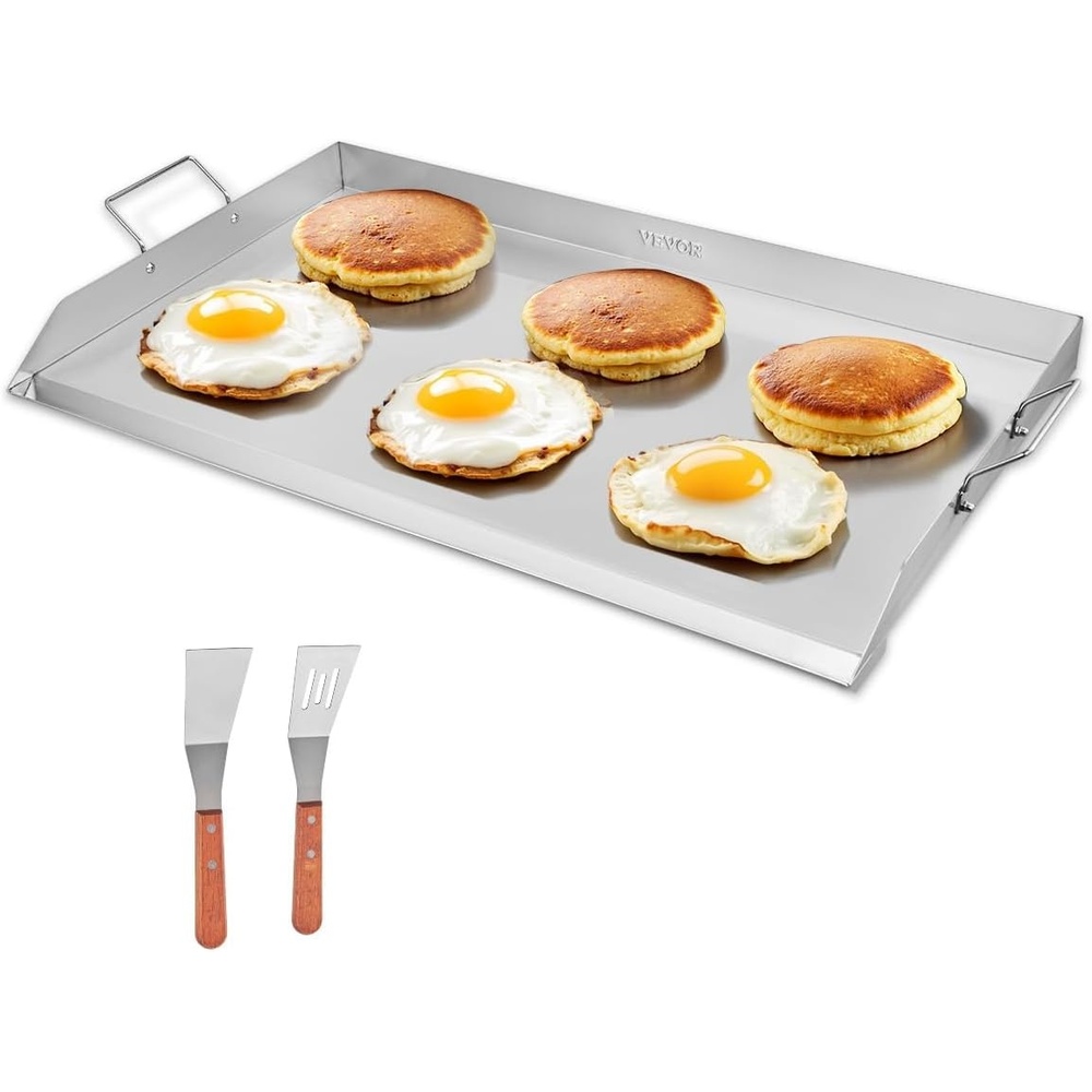 image:imageVEVOR Stainless Steel Griddle 23x16 inch Universal Flat Top Rectangular Plate Gas Grill Griddle for BBQ Grill Teppanyaki Portable Family Cookware with Handle for Camping Tailgating Party36 x 22 x 3