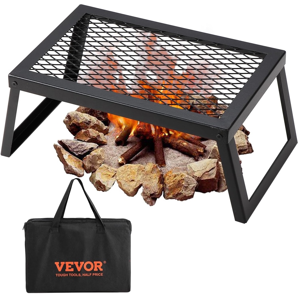image:imageVEVOR Swivel Campfire Grill Fire Pit Grill Grate over Fire Pits Heavy Duty Steel Grill Grates 360 Adjustable Open Fire Outdoor Cooking Equipment Portable Camp Fire Racks for Camping Outdoor BBQ181212 inch
