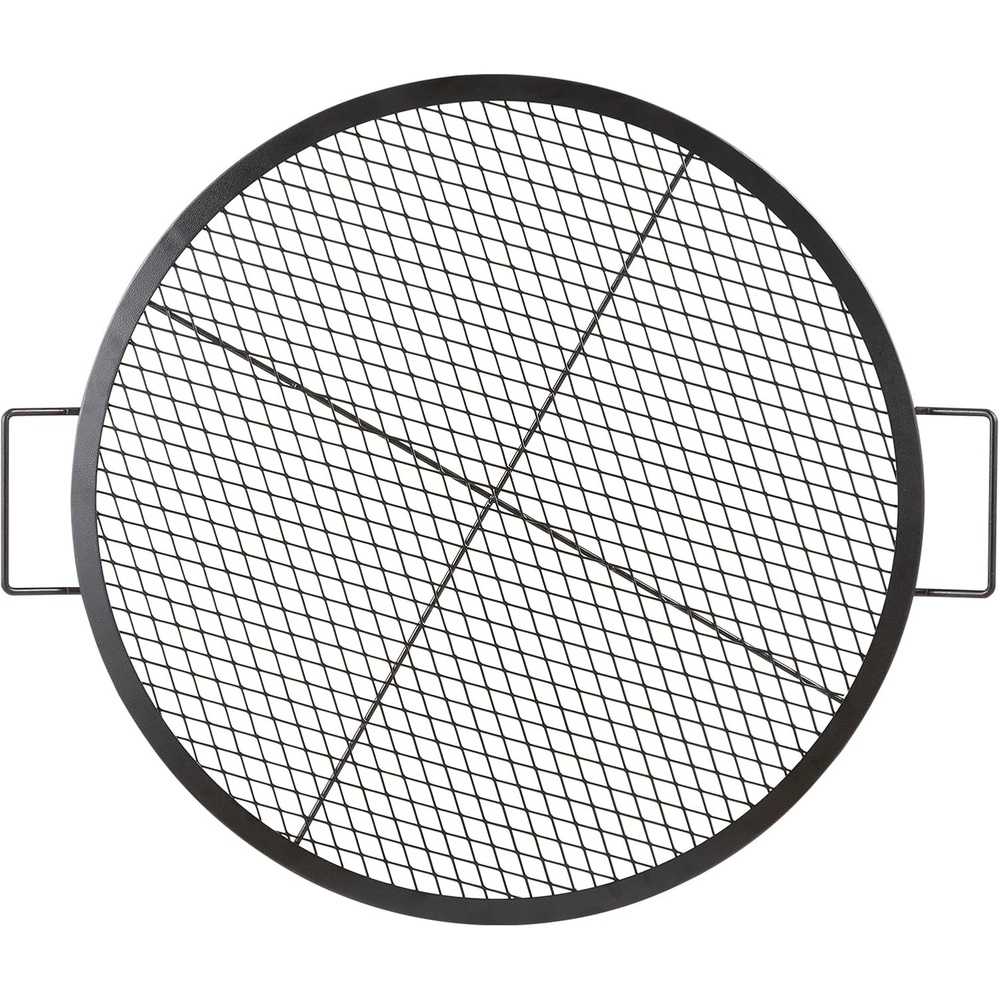 image:imageVEVOR XMarks Fire Pit Grill Grate Round Cooking Grate Heavy Duty Steel Campfire BBQ Grill Grid with Handle and Support X Wire Portable Camping Cookware for Outside Party amp Gathering 30 Inch Black30 x 30 x 1 inch Round NonFoldable