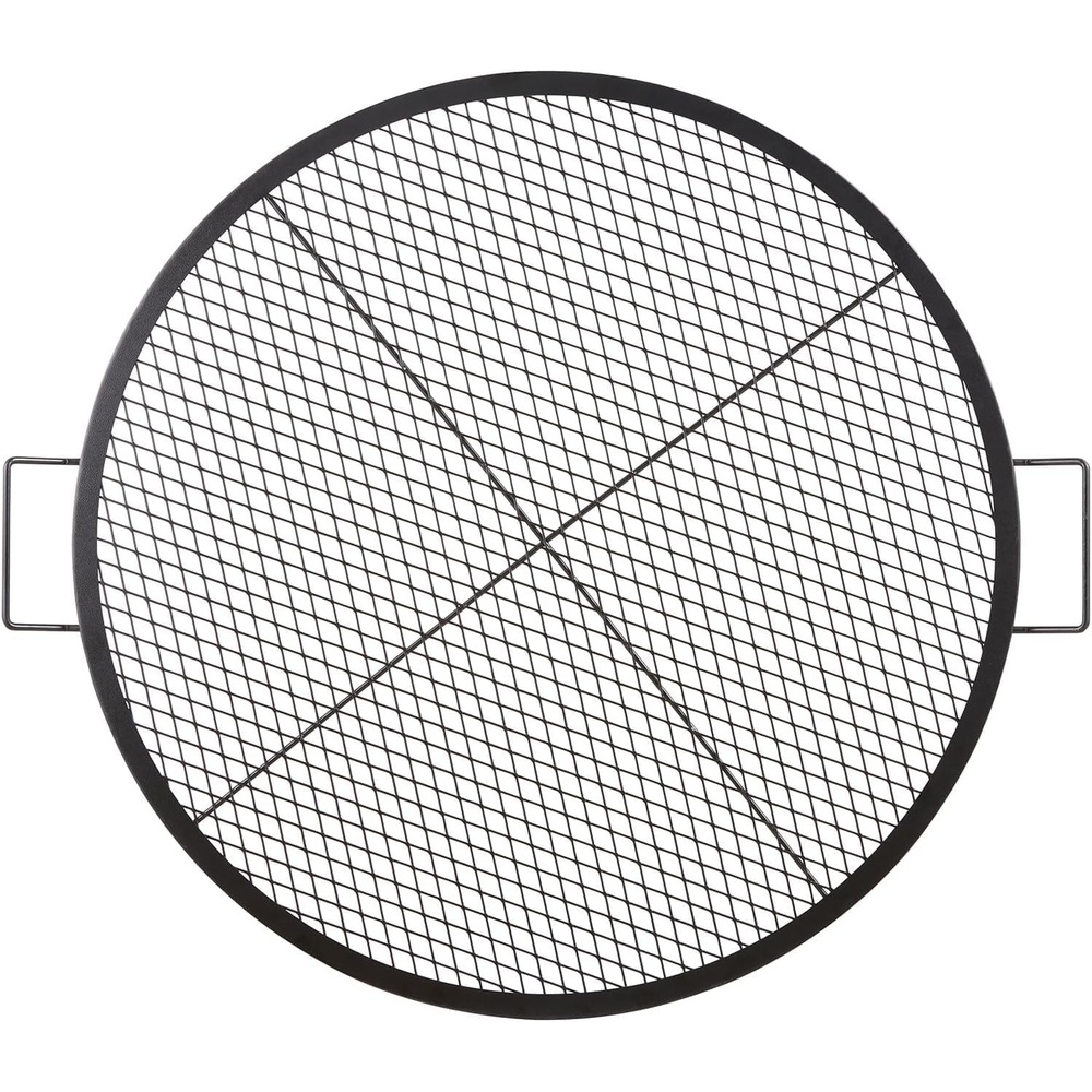 image:imageVEVOR XMarks Fire Pit Grill Grate Round Cooking Grate Heavy Duty Steel Campfire BBQ Grill Grid with Handle and Support X Wire Portable Camping Cookware for Outside Party amp Gathering 30 Inch Black36 inch Round