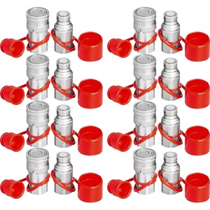 Bestauto Skid Steer Hydraulic Quick Connect 1/2″ Body Hydraulic Coupler 1/2″ NPT Hydraulic Coupling Quick Connect 2 Pairs Hydraulic Quick Coupler 27.6 MPa (ISO 16028) (12 Pairs)(Gray)