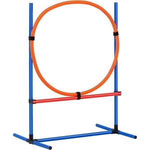 Happybuy Dog Agility Training Equipment, 4 PCS Set – Adjustable High Hurdles and Jump Ring, Puppy Obstacle Course Jump Starter Kit with Poles Storage Bag for Backyard, Indoor, Outdoor