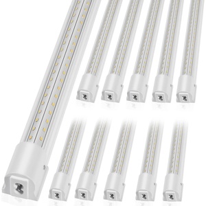 VEVOR 10 Pack LED Shop Light, 8 FT, 80W Linkable Shop Light Fixture, 11000 LM Ceiling Lights 59 in Power Cords with ON/OFF Switch 48 in Connector Cables, for Garage Warehouse Home Workkshop and Office(4 FT)