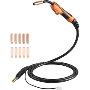VEVOR 100A MIG Welding Gun with 10FT Cable, Replacement for Lincoln Magnum 100L (K530-5) – with 11PCS Mig Welding Contact Tips(11 x 4 x 2 in / 280 x 100 x 43 mm)