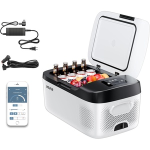 VEVOR 12 Volt Car Refrigerator, 31.7QT/30L Car Fridge, Portable Electric Freezer with -4℉ to 68℉ Adjustable Temp, 12/24V DC and 100-240V AC Compressor Cooler for Outdoor, Camping, RV(16QT)