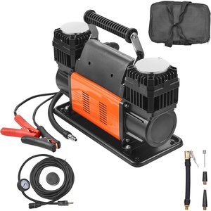VEVOR 12V Portable Tire Inflator, 7.06CFM Heavy Duty Air Compressor, 150PSI Offroad Air Pump with Adapters for Car SUV RV Truck – Include 6.5FT Power Cord, 26FT Air Hose with Pressure Gauge, Carry Bag(10.6CFM)
