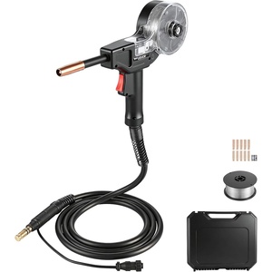 VEVOR 130Amp Spool Gun with 10FT Cable, Replacement for Lincoln Magnum 100SG K2532-1 – with 11PCS Mig Welding Contact Tips, ER4043 0.035″ Aluminum Mig Welding Wire & Portable Toolbox