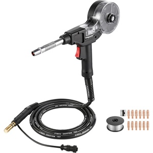 VEVOR 135Amp Spool Gun with 10FT Cable, Replacement for Miller Spoolmate 100 – with 11PCS Mig Welding Contact Tips, ER4043 0.035″ Aluminum Mig Welding Wire & Toolbox