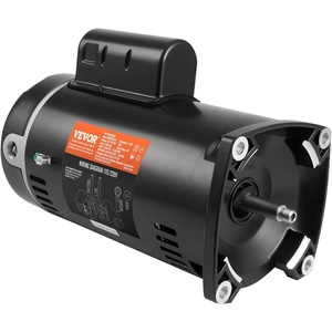 VEVOR 1.5 HP Pool Pump Motor, 56Y Frame, 115V((12.8 Amps))/230V(6.4 Amps) 3450 RPM, 60Hz, 1.1 Service Factor, 90μF/250V Capacitor, CCW Rotation Square Flange Replacement Motor(1.5 hp-56Y)