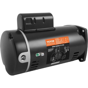 VEVOR 1.5 HP Pool Pump Motor, 56Y Frame, 115V((12.8 Amps))/230V(6.4 Amps) 3450 RPM, 60Hz, 1.1 Service Factor, 90μF/250V Capacitor, CCW Rotation Square Flange Replacement Motor(56Y-1)