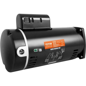 VEVOR 1.5 HP Pool Pump Motor, 56Y Frame, 115V((12.8 Amps))/230V(6.4 Amps) 3450 RPM, 60Hz, 1.1 Service Factor, 90μF/250V Capacitor, CCW Rotation Square Flange Replacement Motor(56Y-2)