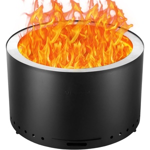 VEVOR 15.8 inch Smokeless Fire Pit Stove Bonfire, Wood Burning Fireplaces with Removable Ash Pan, SUS430 Stainless Steel Inner Portable Outdoor Firepit,for Outdoor Patio Camping High 15.4 inch(28 inch)