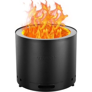 VEVOR 15.8 inch Smokeless Fire Pit Stove Bonfire, Wood Burning Fireplaces with Removable Ash Pan, SUS430 Stainless Steel Inner Portable Outdoor Firepit,for Outdoor Patio Camping High 15.4 inch(19.3 inch)