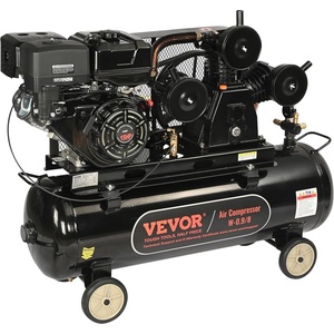 VEVOR 15HP Gas Powered Air Compressor, 30 Gallon Horizontal Air Compressor Tank, 33CFM@115PSI Gas Driven Piston Pump Air Compressed System with 115PSI Max Pressure for Construction Sites Workshop(30 Gallon)