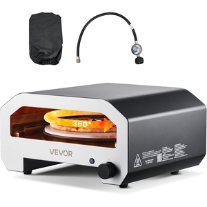 VEVOR 16 in Outdoor Pizza Oven, Auto Rotating Propane Gas Pizza Ovens, Portable Pizza-Cooker with Electric Rotate Pizza-Stone, Carry Bag, Propane Pizza Maker For Outside Backyard Patio Camping, Black(16 Inch)